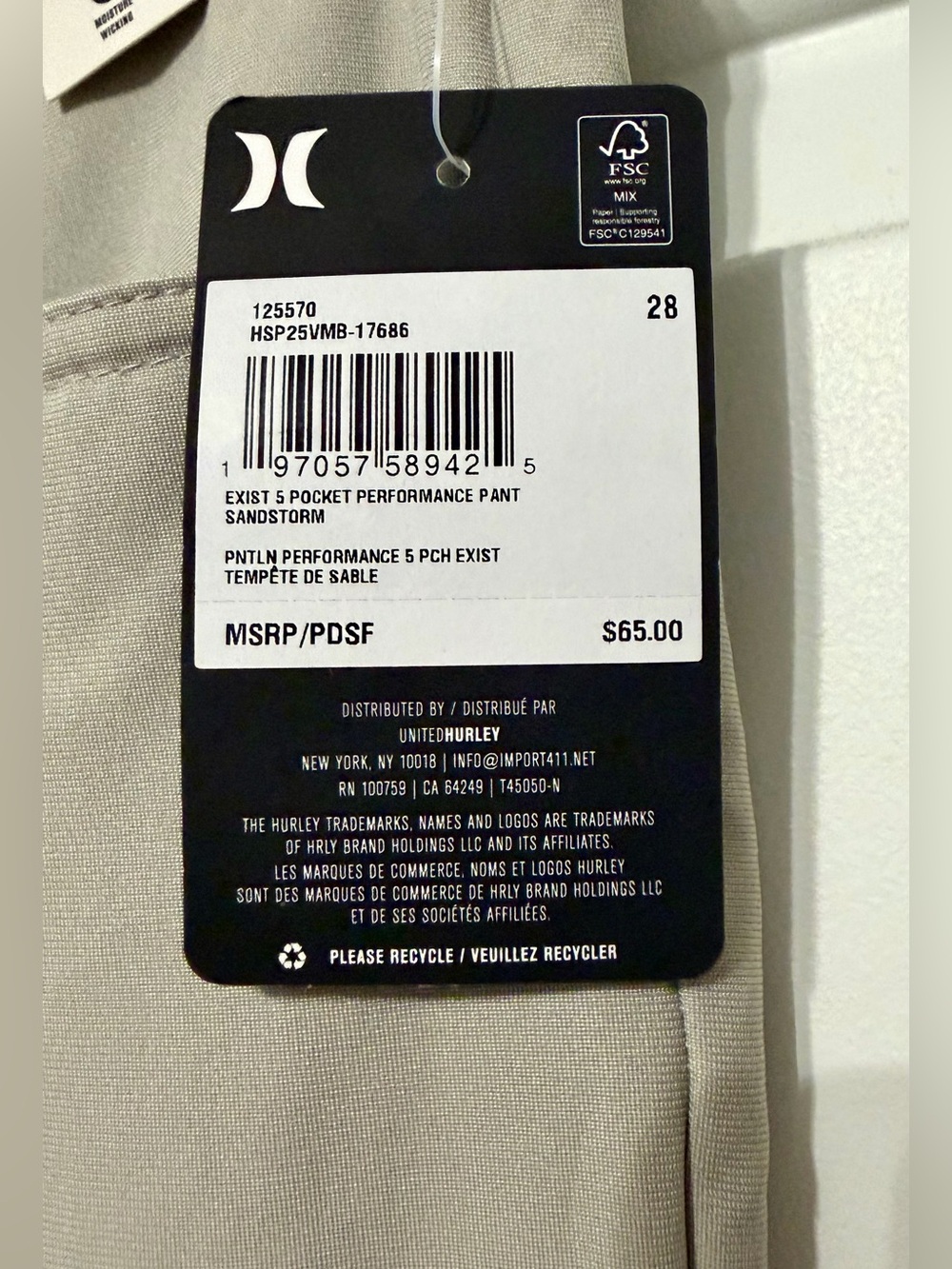 Hurley Command Pant - Picture 6 of 9
